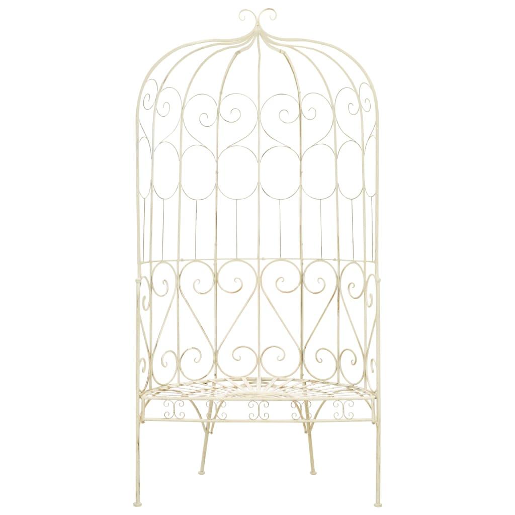 Garden Bench 95 cm Iron Antique White