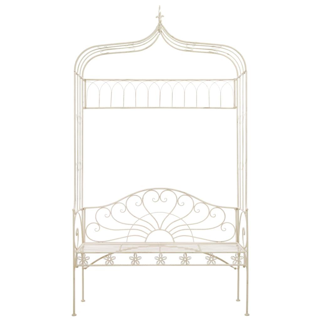 Garden Bench 122 cm Iron Antique White