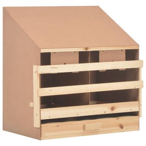 Chicken Laying Nest 2 Compartments 63x40x65 cm Solid Pine Wood