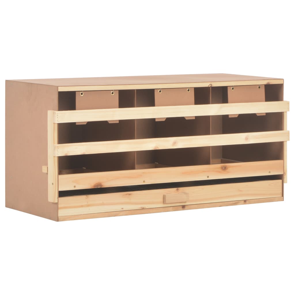 Chicken Laying Nest 3 Compartments 96x40x45 cm Solid Pine Wood