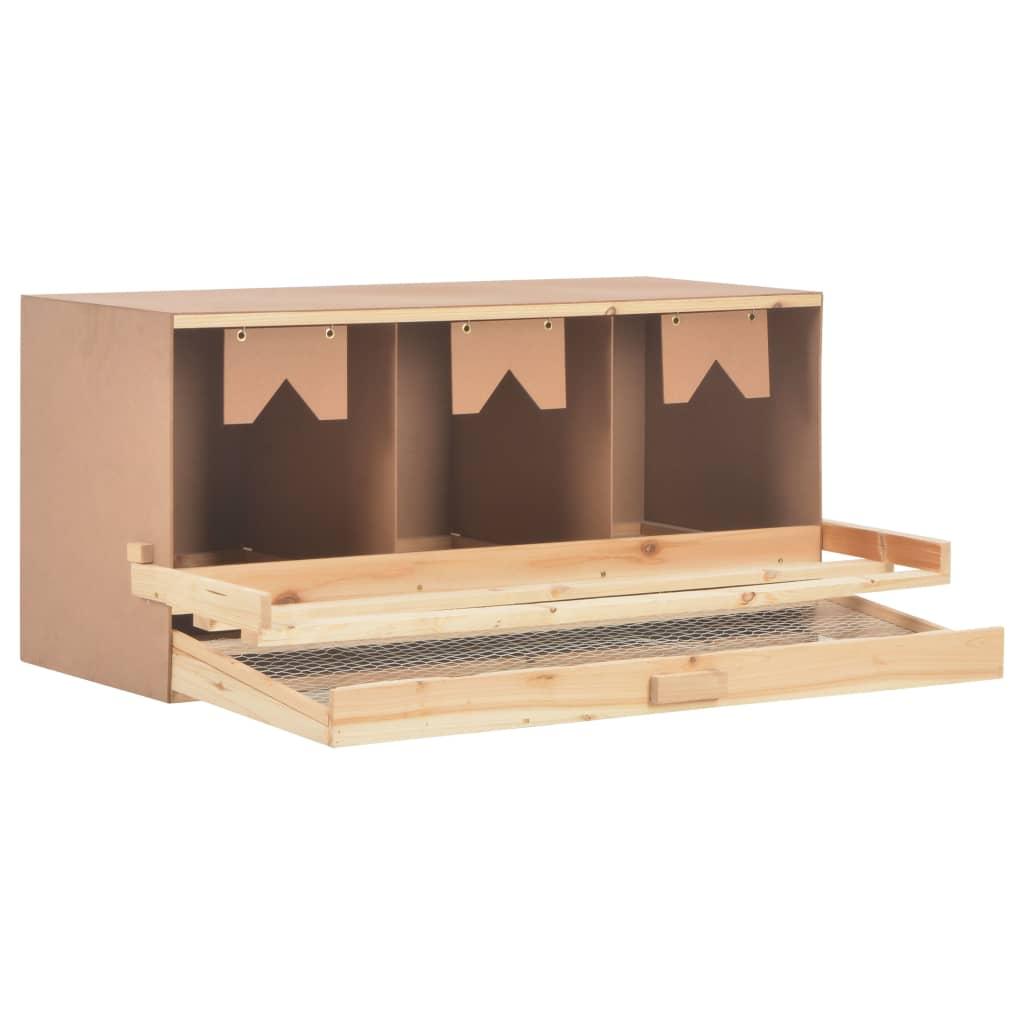 Chicken Laying Nest 3 Compartments 96x40x45 cm Solid Pine Wood