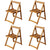 5 Piece Folding Outdoor Dining Set Solid Acacia Wood
