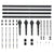 Sliding Door Hardware Kit 2x183 cm Steel Black