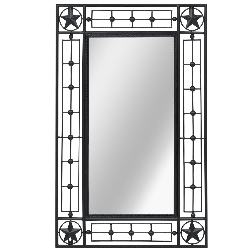 Garden Wall Mirror Rectangular 50x80 cm Black