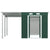 Garden Shed with Extended Roof Green 346x236x181 cm Steel