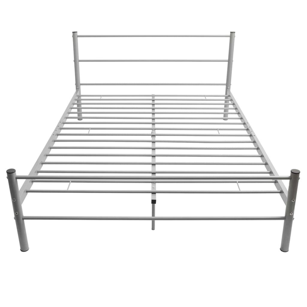 Bed Frame without Mattress Grey Metal Double Size