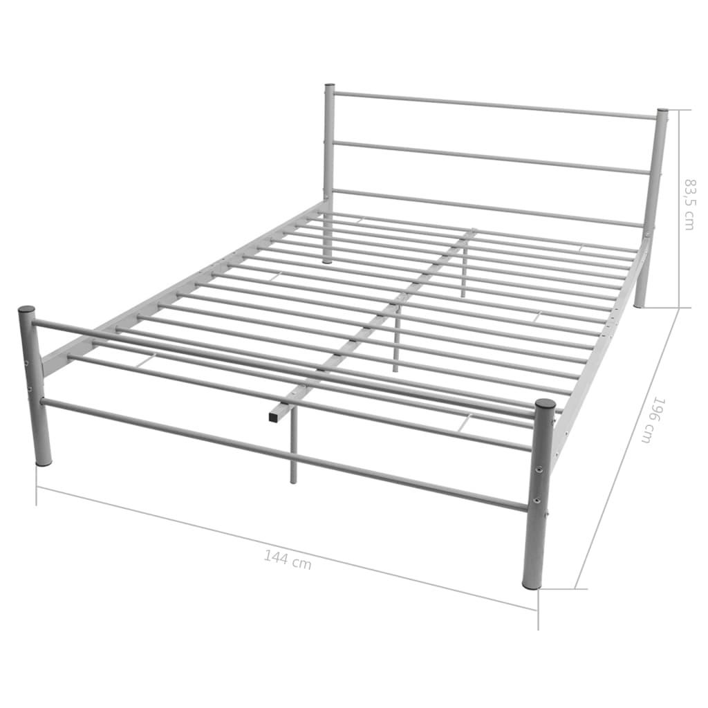 Bed Frame without Mattress Grey Metal Double Size