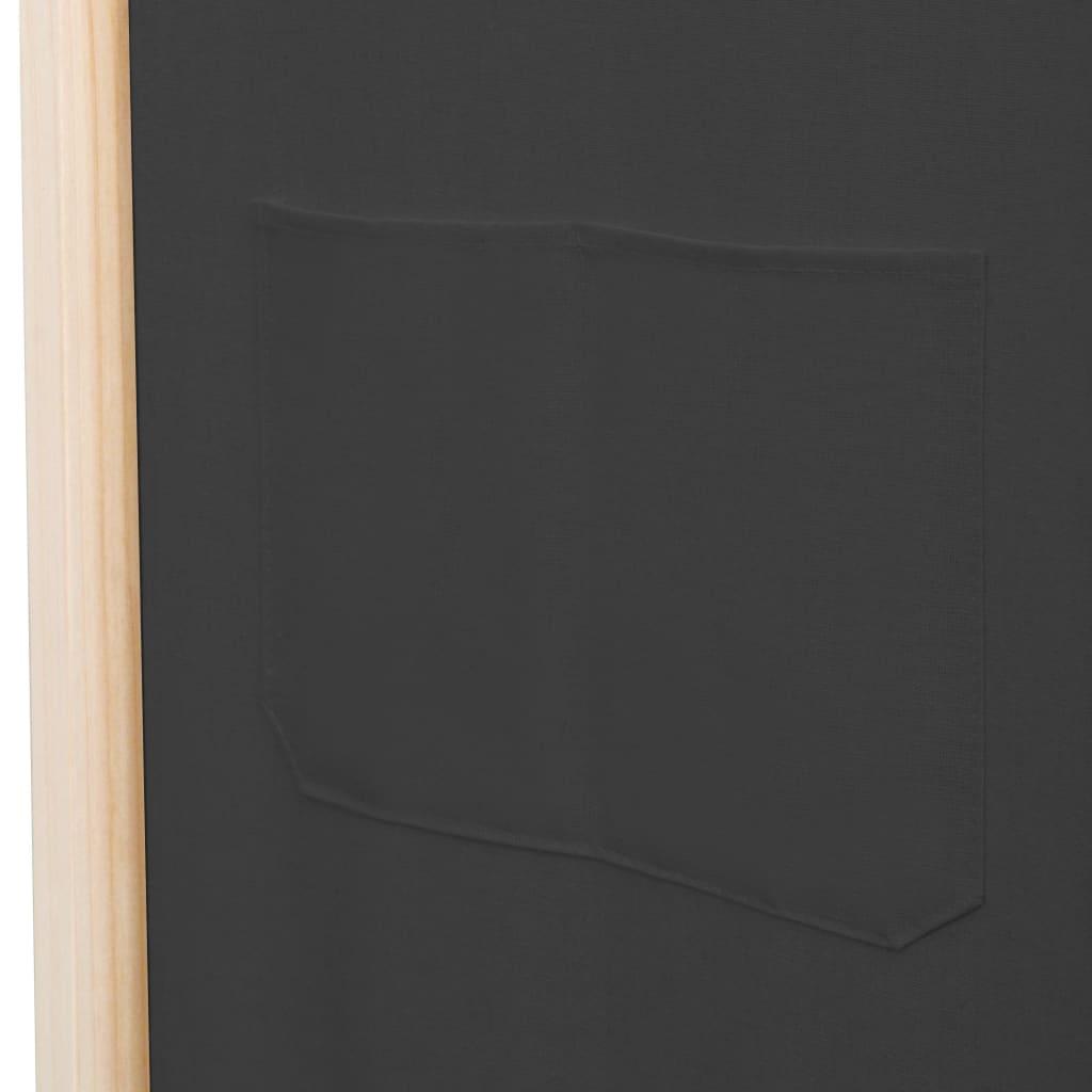 6-Panel Room Divider Grey 240x170x4 cm Fabric