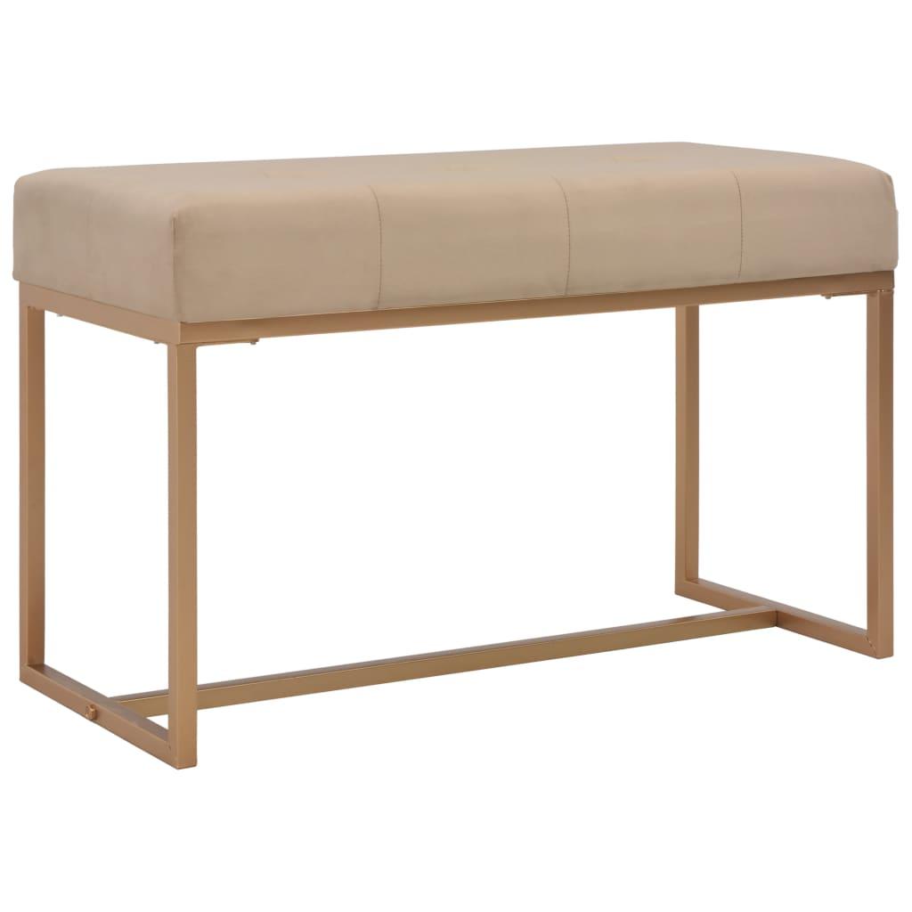 Bench 80 cm Beige Velvet