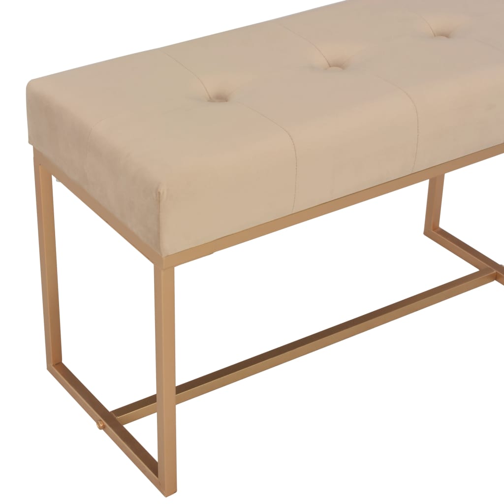 Bench 80 cm Beige Velvet