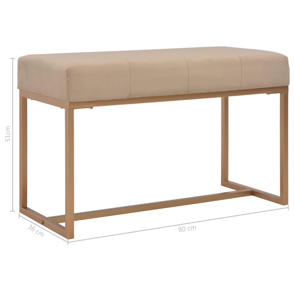 Bench 80 cm Beige Velvet