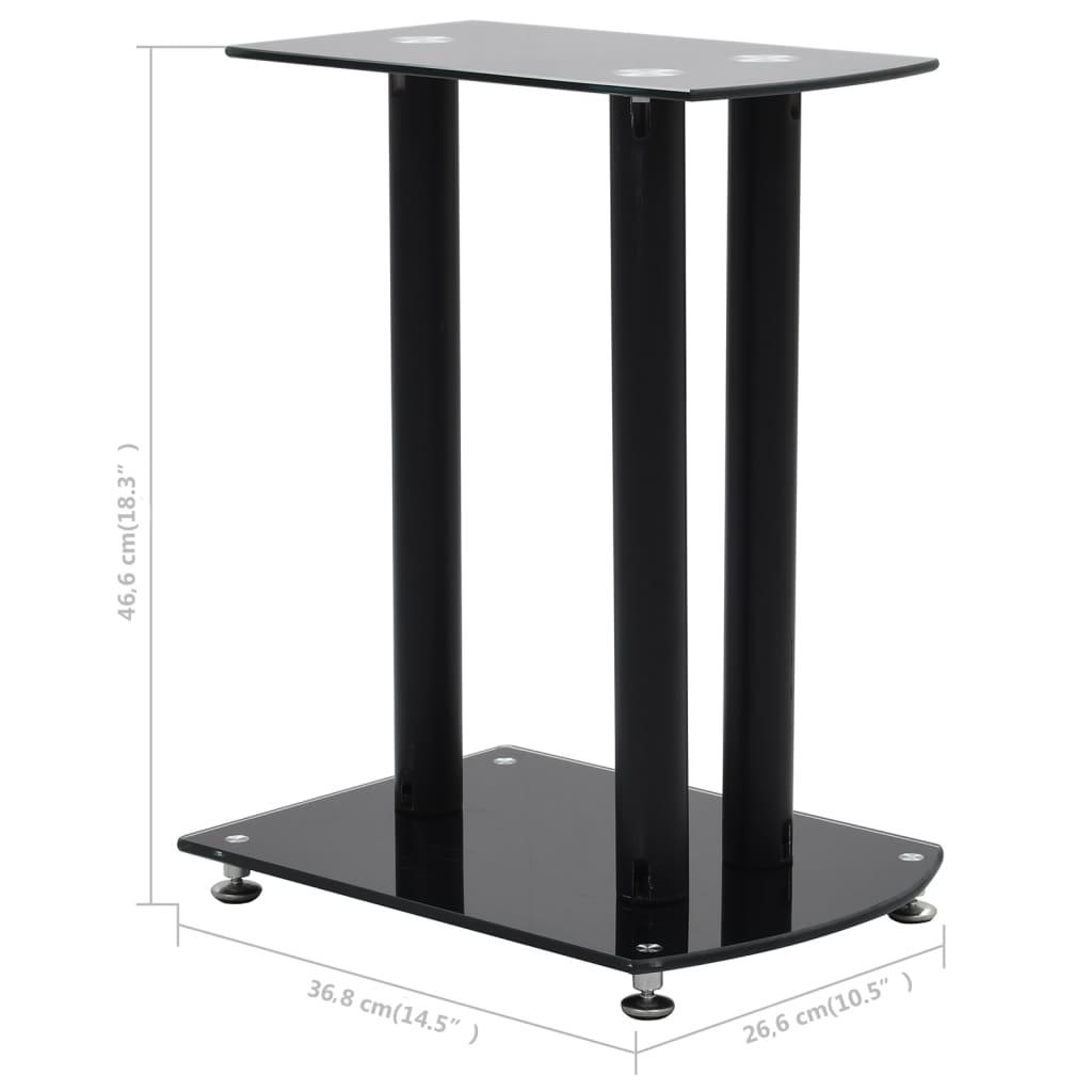 Aluminum Speaker Stands 2 pcs Black Safety Glass