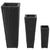3 Rattan Flower Raised Beds Black