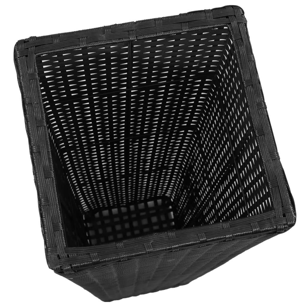 3 Rattan Flower Raised Beds Black