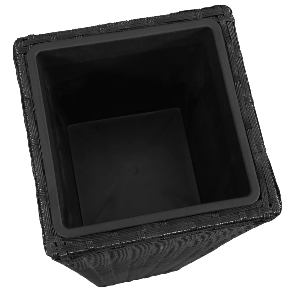 3 Rattan Flower Raised Beds Black