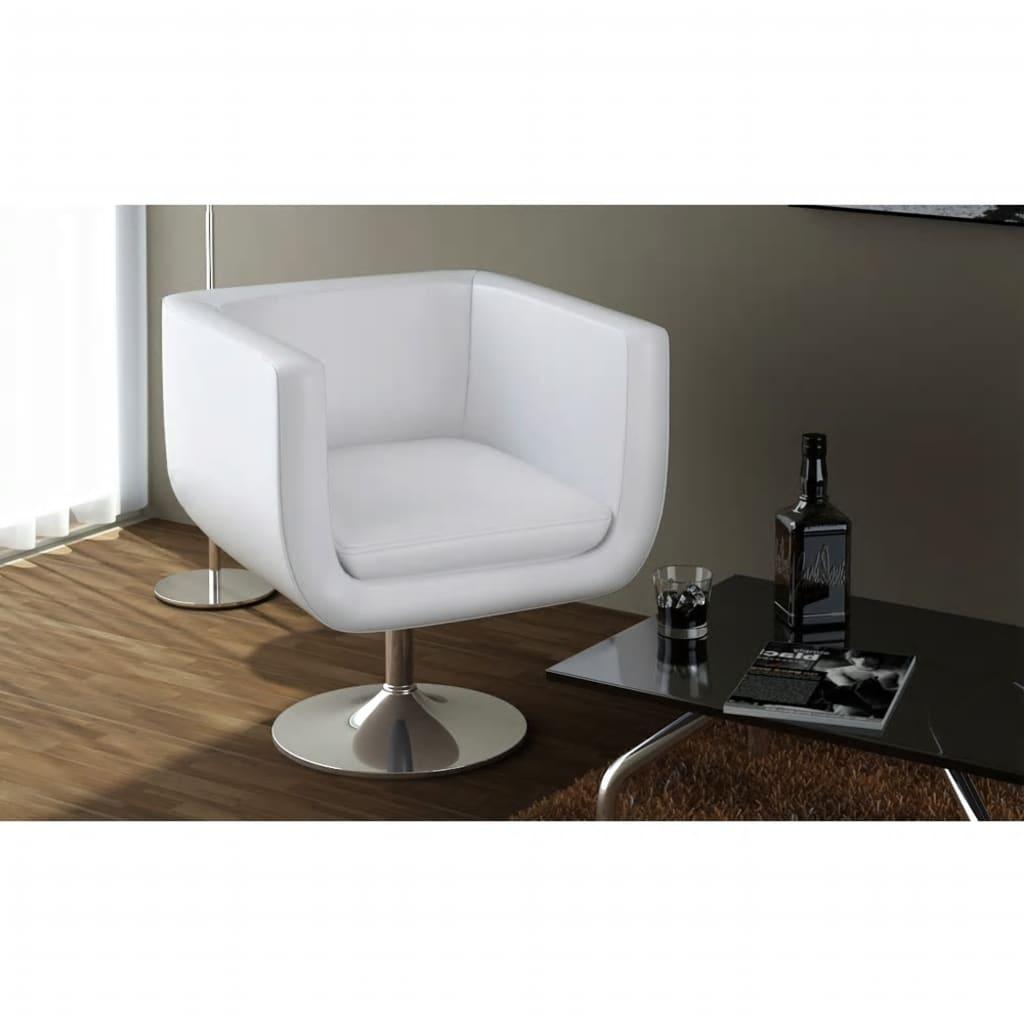 Bar Chairs 2 pcs White Faux Leather