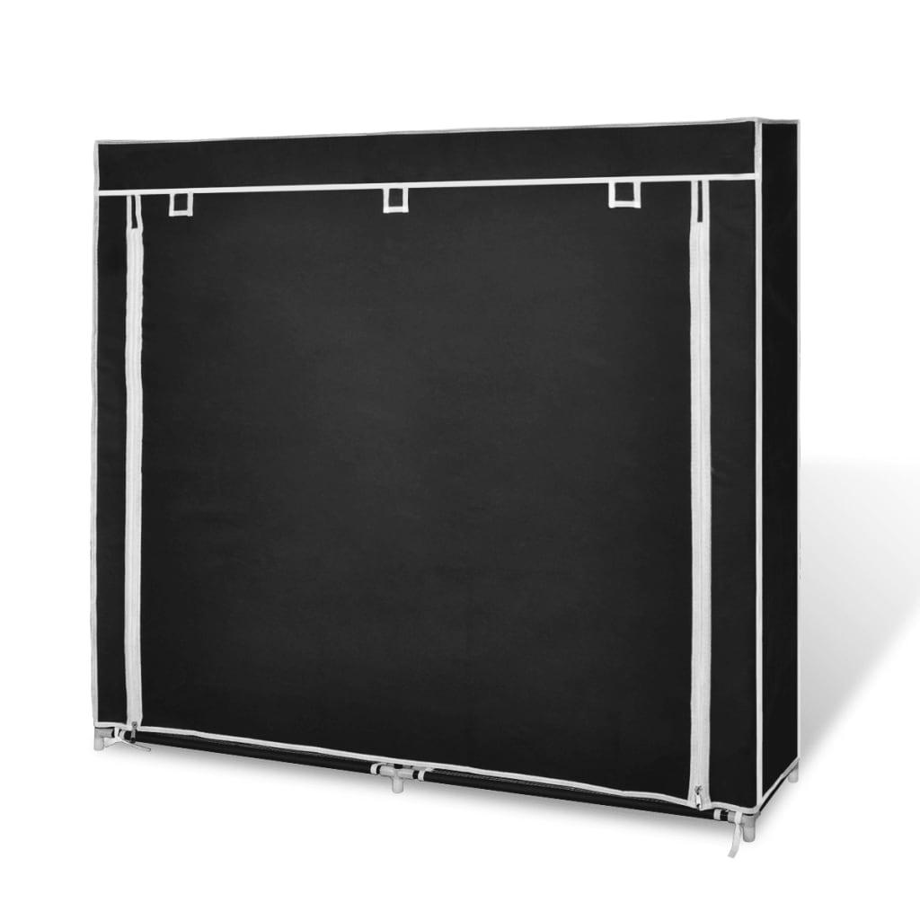 Fabric Shoe Cabinet with Cover 115 x 28 x 110 cm Black