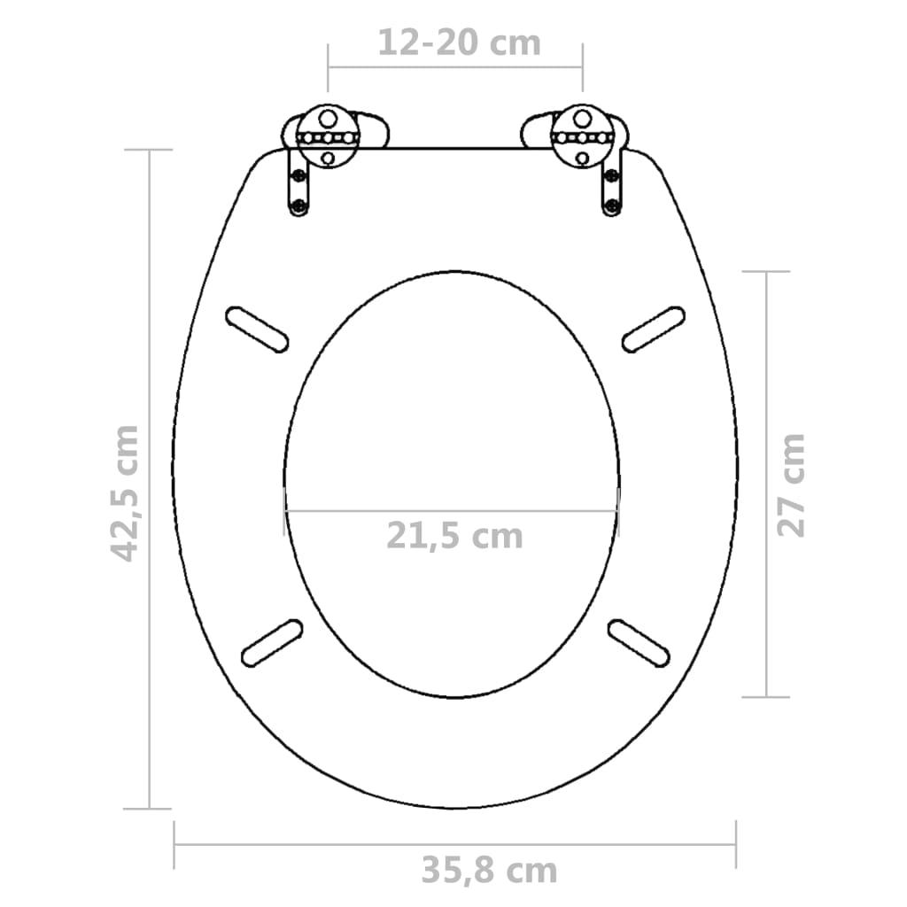 WC Toilet Seat MDF Soft Close Lid Simple Design Wood
