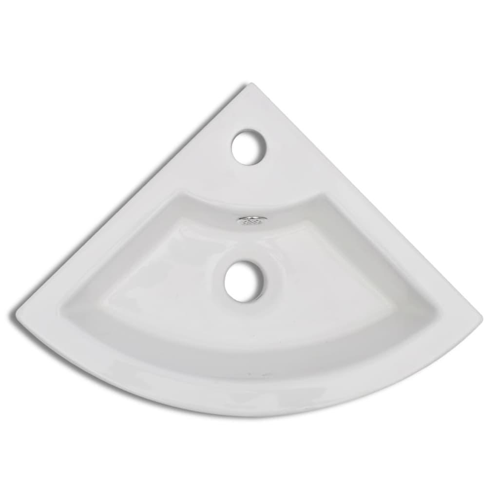 Wash Basin with Overflow 45x32x12.5 cm White