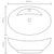 Luxury Ceramic Basin Oval with Overflow and Faucet Hole