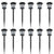 Outdoor Solar Lamp LED Light Set 12 pcs with Spike 8.6 x 8.6 x 38 cm