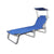 Folding Sun Lounger with Canopy Steel and Fabric Blue