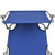 Folding Sun Lounger with Canopy Steel and Fabric Blue