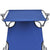 Folding Sun Lounger with Canopy Steel and Fabric Blue