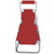 Folding Sun Lounger with Canopy Steel and Fabric Red