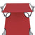 Folding Sun Lounger with Canopy Steel and Fabric Red