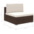 8 Piece Garden Lounge Set with Cushions Poly Rattan Brown