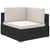 8 Piece Garden Lounge Set with Cushions Poly Rattan Black