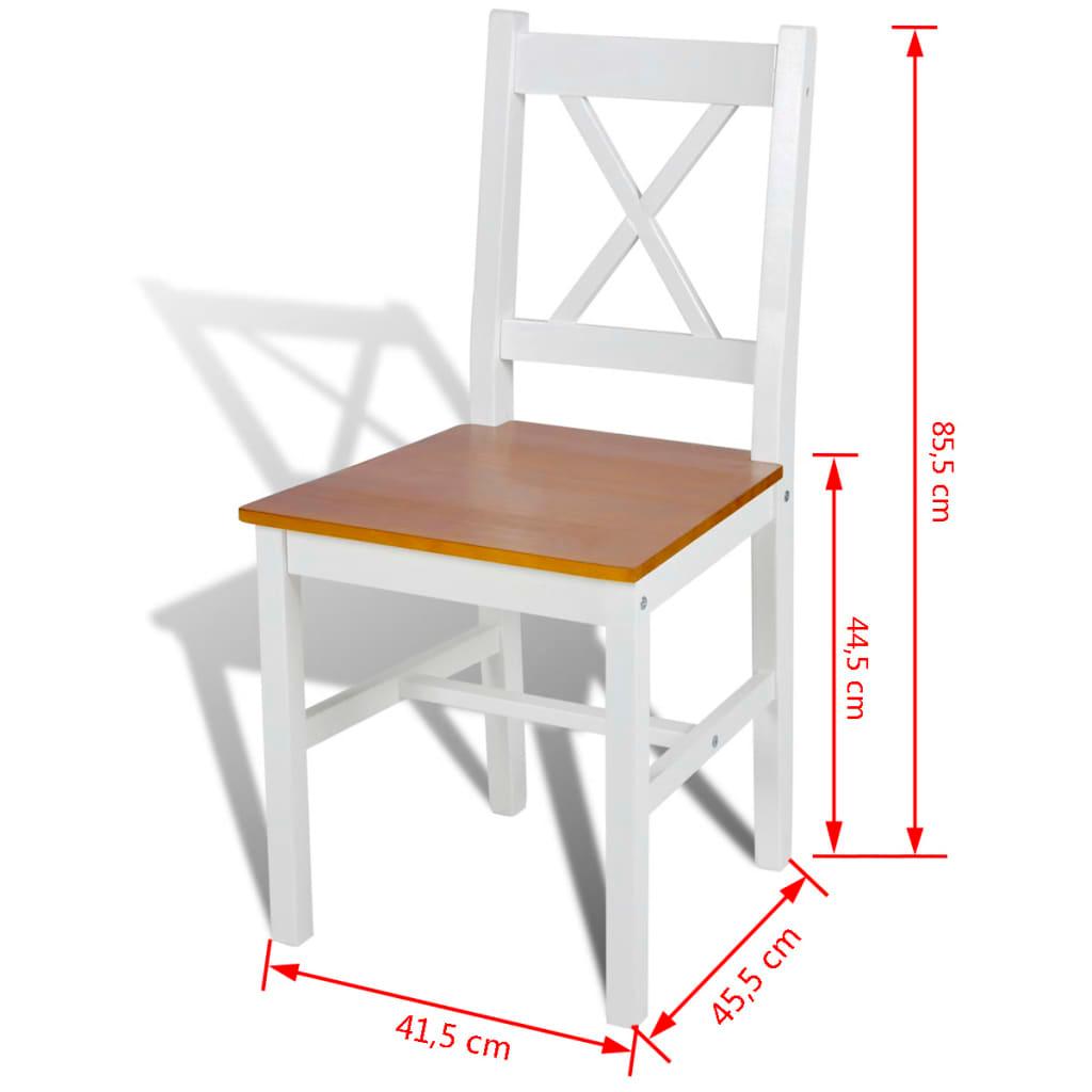 Dining Chairs 4 pcs White Pinewood