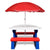 Kids' Picnic Table with Benches and Parasol Multicolour
