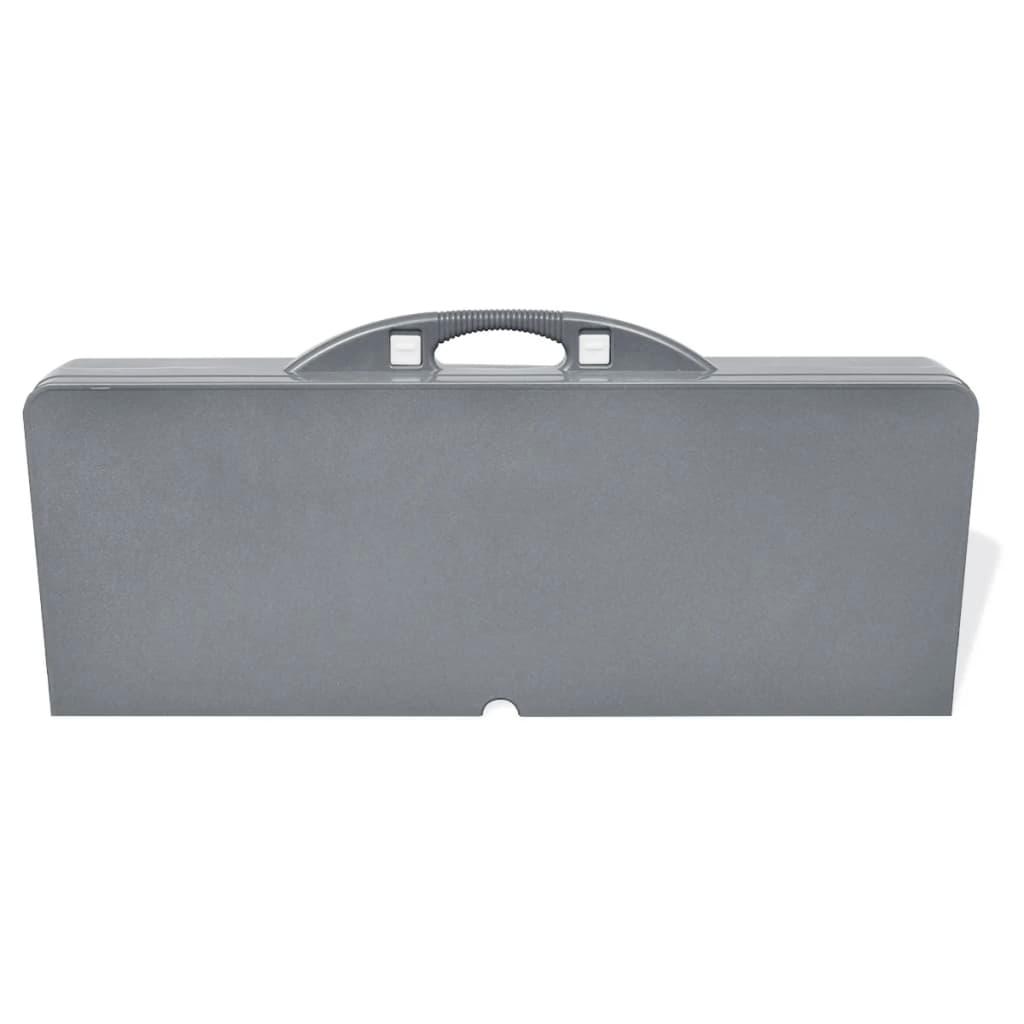 Foldable Camping Table Set with 4 Stools Aluminium Extra Light Grey