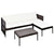 3 Piece Garden Lounge Set with Cushions Poly Rattan Brown