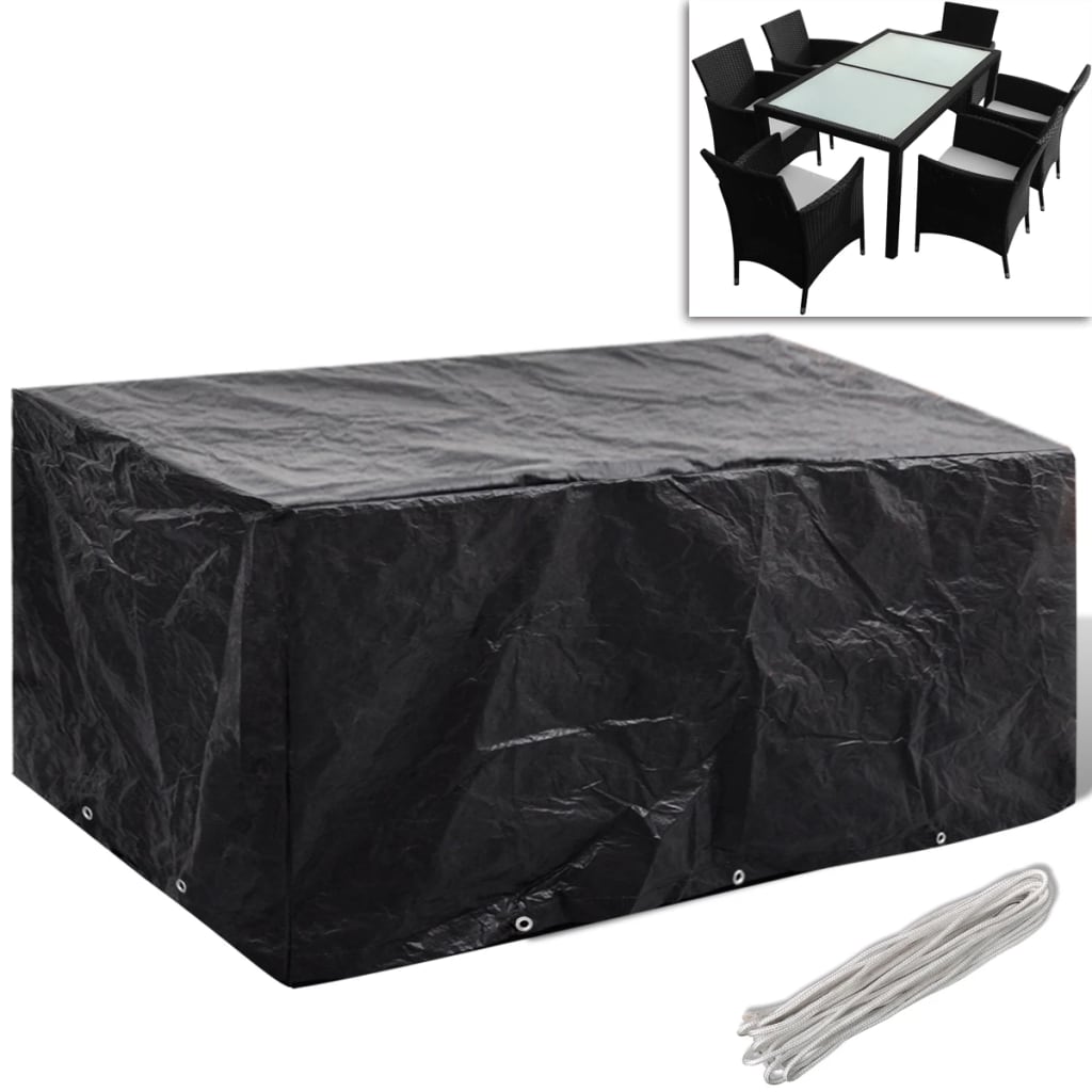 Garden Furniture Cover 6 Person Poly Rattan Set 10 Eyelets 240 x 140cm