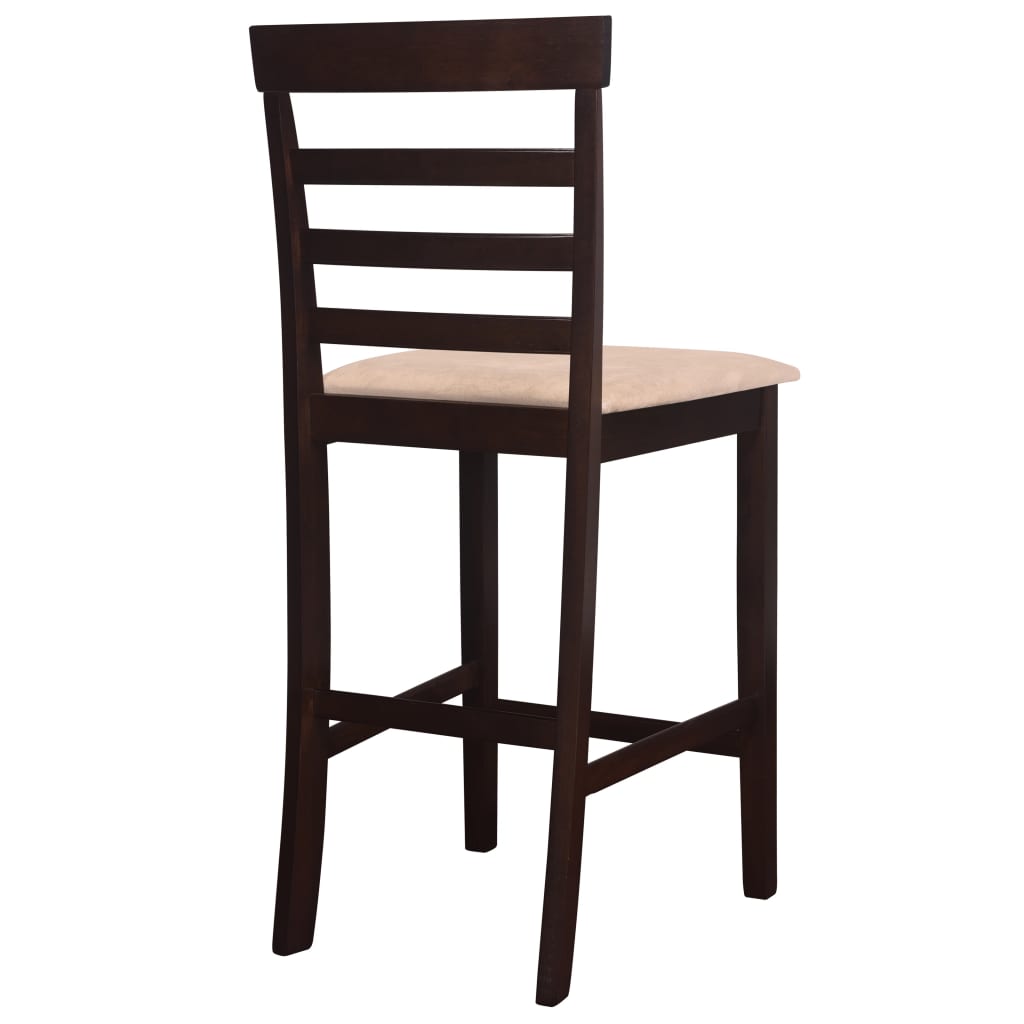 Bar Chairs 2 pcs Brown Fabric