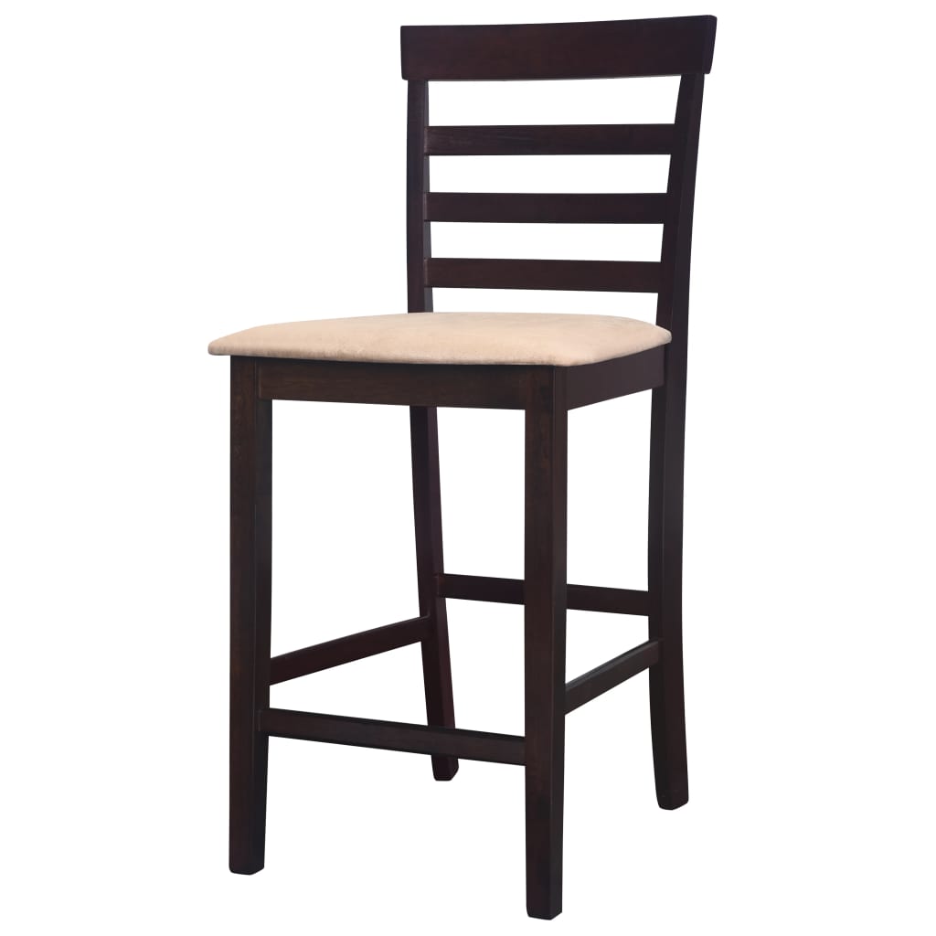 Bar Chairs 2 pcs Brown Fabric