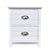 Nightstand 2 pcs with 2 Drawers White