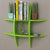 Green MDF Floating Wall Display Shelf Book/DVD Storage