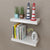 2 White MDF Floating Wall Display Shelves Book/DVD Storage