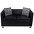 Sofa 2-Seater Artificial Leather Black