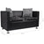 Sofa 2-Seater Artificial Leather Black