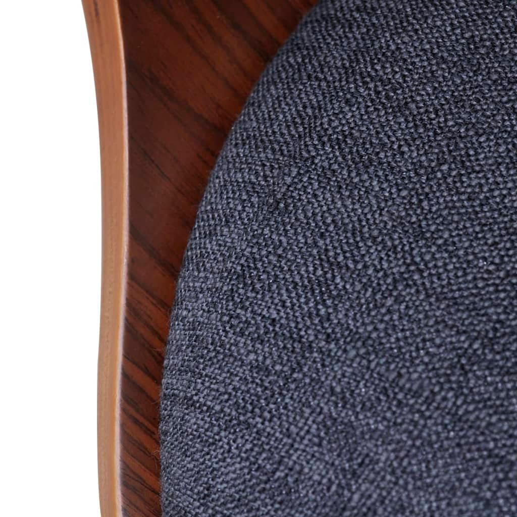 Dining Chairs 4 pcs Dark Grey Bent Wood and Fabric