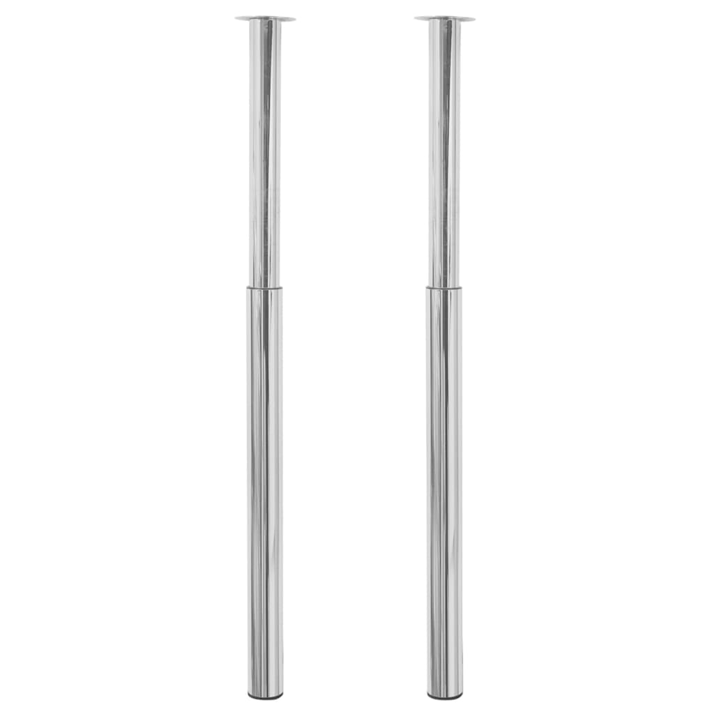 Telescopic Table Legs 2 pcs Chrome 710 mm-1100 mm