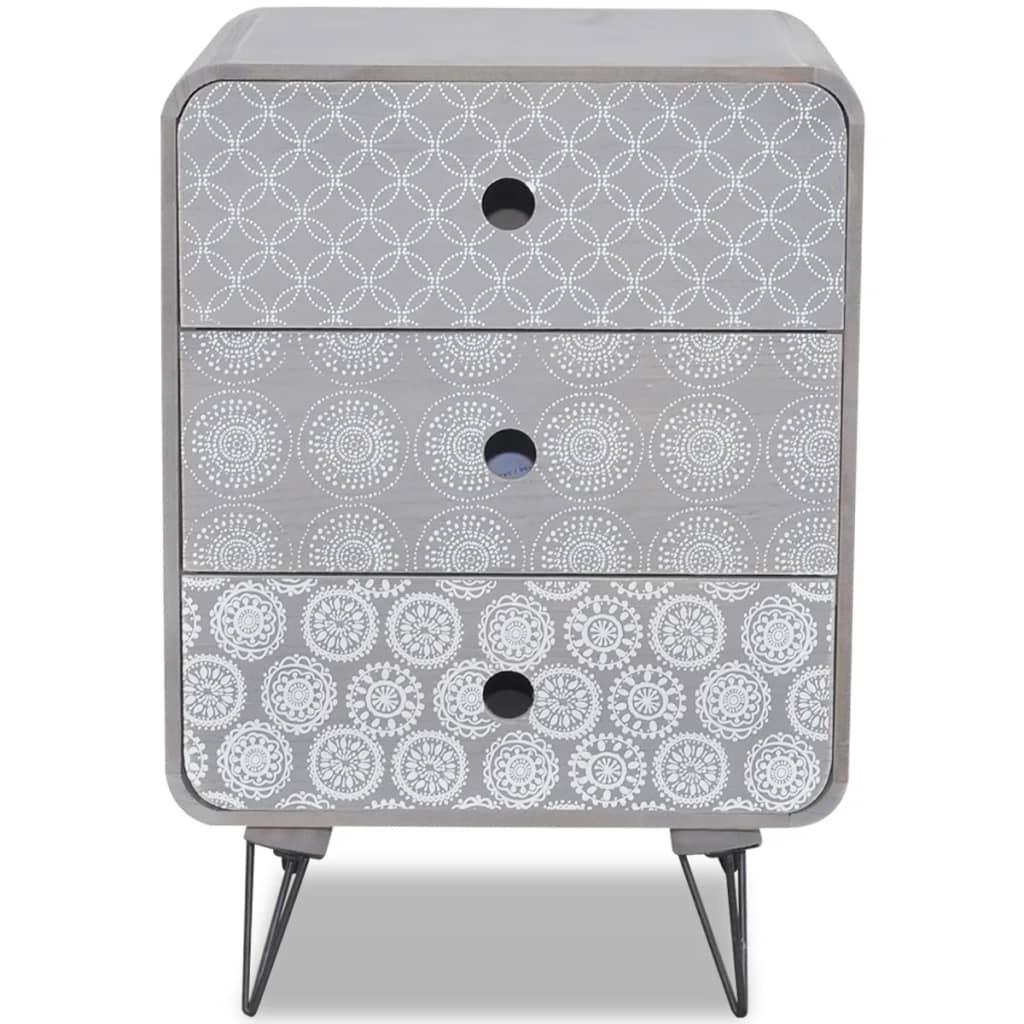 Side Cabinet with 3 Drawers Grey