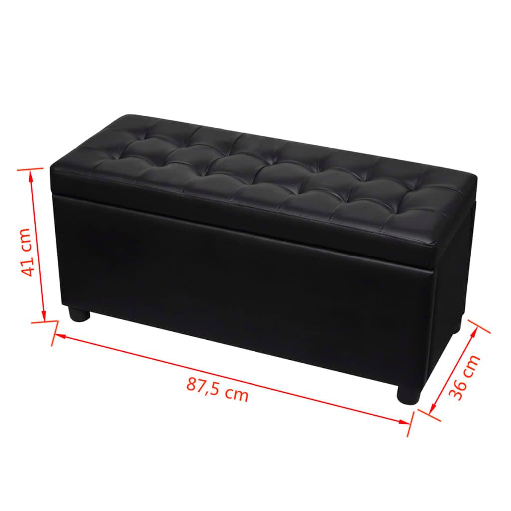 Storage Ottoman Artificial Leather Black