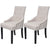 Dining Chairs 2 pcs Cream Grey Fabric