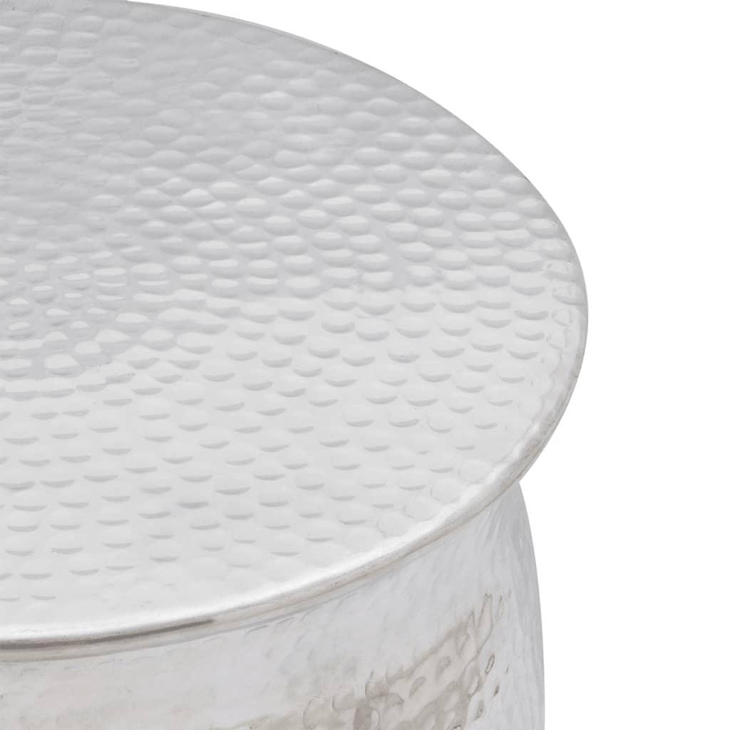 Hammered Aluminium Stool/Side Table Silver